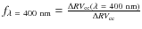 $f_{{\rm\lambda~=~400~nm}}=\frac{\Delta RV_{{\rm cc}}
{\rm (\lambda~=~400~nm)}}{\Delta RV_{{\rm cc}}}$