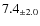 $ 7.4 _{\pm 2.0 }$