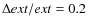$\Delta ext/ext=0.2$