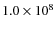$1.0\times 10^{8}$
