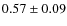 $0.57 \pm 0.09$