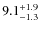 $9.1 ^{+1.9}_{\rm -1.3}$