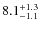$8.1_{\rm -1.1}^{+1.3}$