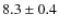 $8.3 \pm 0.4$