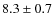 $8.3 \pm 0.7$