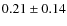 $0.21 \pm 0.14$