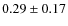 $ 0.29 \pm 0.17$