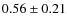 $0.56 \pm 0.21 $