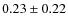 $0.23 \pm 0.22$