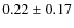 $ 0.22 \pm 0.17$