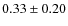 $0.33 \pm 0.20 $