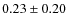 $0.23 \pm 0.20$
