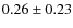 $0.26 \pm
0.23$