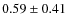 $0.59 \pm 0.41$