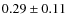 $0.29 \pm 0.11 $
