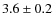 $3.6 \pm 0.2$