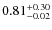 $0.81_{\rm -0.02}^{+0.30}$