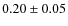 $ 0.20
\pm 0.05$