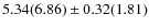 $5.34(6.86) \pm 0.32(1.81)$