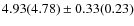 $4.93(4.78) \pm 0.33(0.23)$