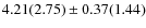 $4.21(2.75) \pm 0.37(1.44)$
