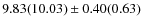 $9.83(10.03) \pm 0.40(0.63)$