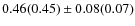 $ 0.46(0.45) \pm 0.08(0.07)$