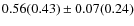 $0.56(0.43) \pm 0.07(0.24)$