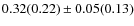 $0.32(0.22) \pm 0.05(0.13)$