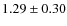 $1.29 \pm 0.30 $
