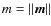 $m=\vert\vert\vec{m}\vert\vert$