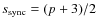 $s_{\rm sync} = (p+3)/2$