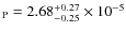 $_{{\rm P}} = 2.68^{+0.27}_{-0.25} \times 10^{-5}$