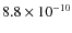 $8.8 \times 10^{-10}$