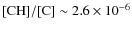 ${\rm [CH]/[C]} \sim 2.6 \times 10^{-6}$