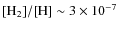 ${\rm [H_2]/[H]} \sim 3 \times 10^{-7}$