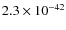 $2.3 \times 10^{-42}$