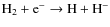 ${\rm H_2 + e^- \rightarrow H + H^-}$