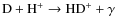 ${\rm D + H^+ \rightarrow HD^+ + \gamma}$