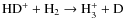 ${\rm HD^+ + H_2 \rightarrow H_3^+ + D}$