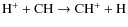 ${\rm H^+ + CH \rightarrow CH^+ + H}$