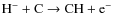 ${\rm H^- + C \rightarrow CH + e^-}$