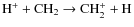 ${\rm H^+ + CH_2 \rightarrow CH_2^+ + H}$