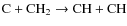 ${\rm C + CH_2 \rightarrow CH + CH}$