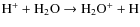 ${\rm H^+ + H_2O \rightarrow H_2O^+ + H}$