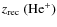 $z_{{\rm rec}} \ ({\rm He^+})$