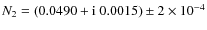 $N_2 = (0.0490 + {\rm i}~0.0015) \pm 2\times10^{-4}$