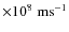 $\times 10^8\;\rm ms^{-1}$