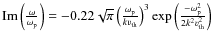 ${\rm Im}\left(\frac{\omega}{\omega_{\rm p}}\right)=-0.22\sqrt{\pi} \left(\frac{...
..._{\rm th}}\right)^3 \exp\left(\frac{-\omega_{\rm p}^2}{2k^2v_{\rm th}^2}\right)$