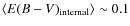 $\langle E(B-V)_{\rm internal} \rangle \sim 0.1$